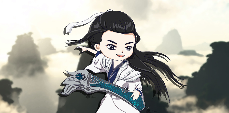 微微一笑很倾城一笑奈何Q图|其他绘画|插画|luo