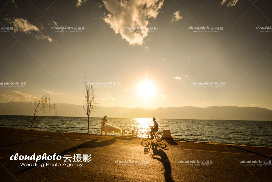 夕阳西下 洱海边…大理双廊婚纱照|人像|摄影|成