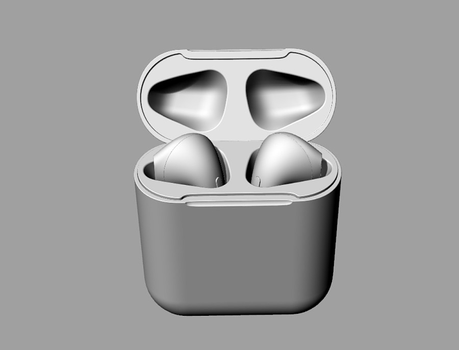 上孔位版苹果安卓AirPods无线耳机3D模型犀牛