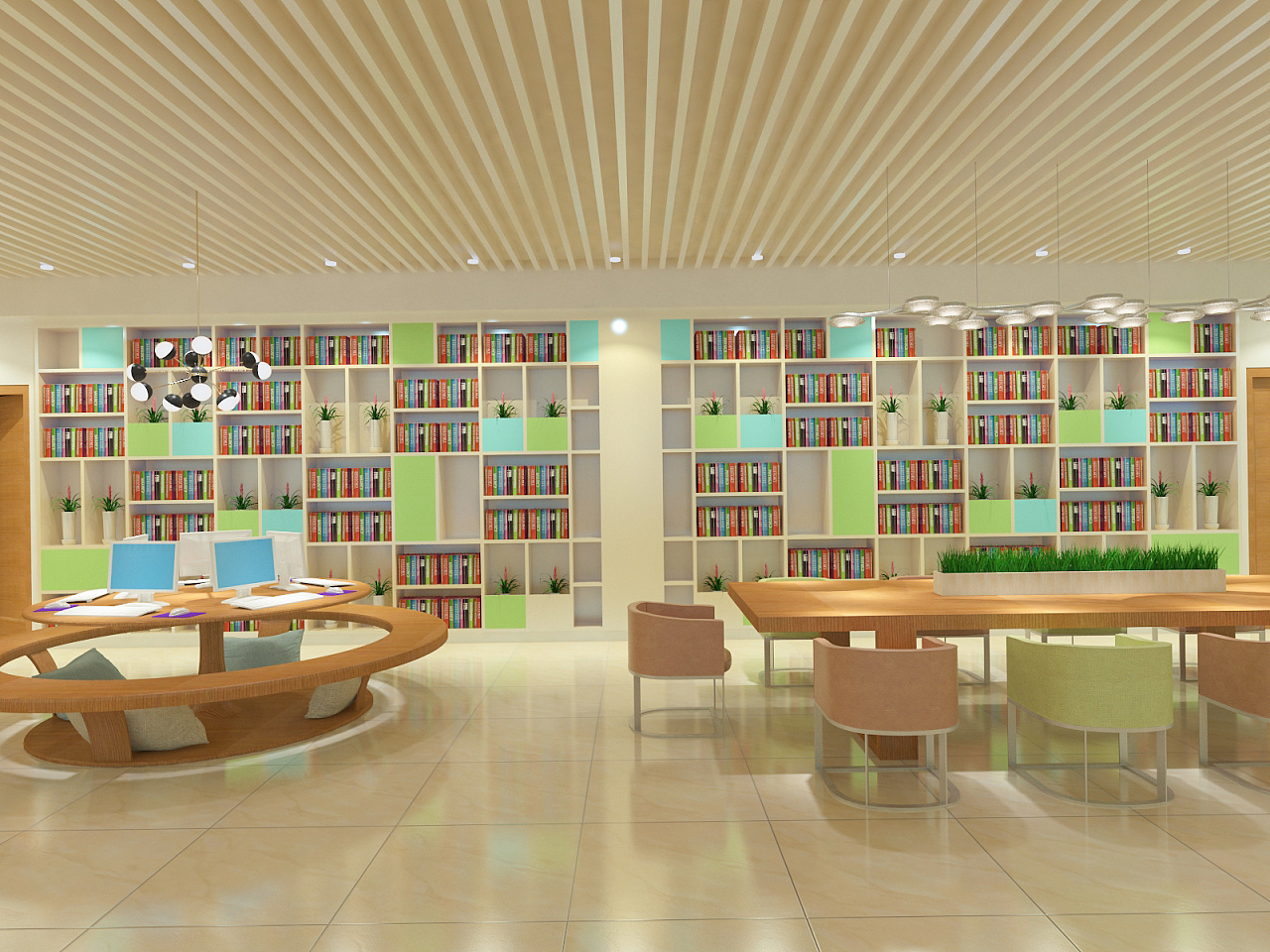 校园休闲阅览室设计|空间|室内设计|上海争新设计