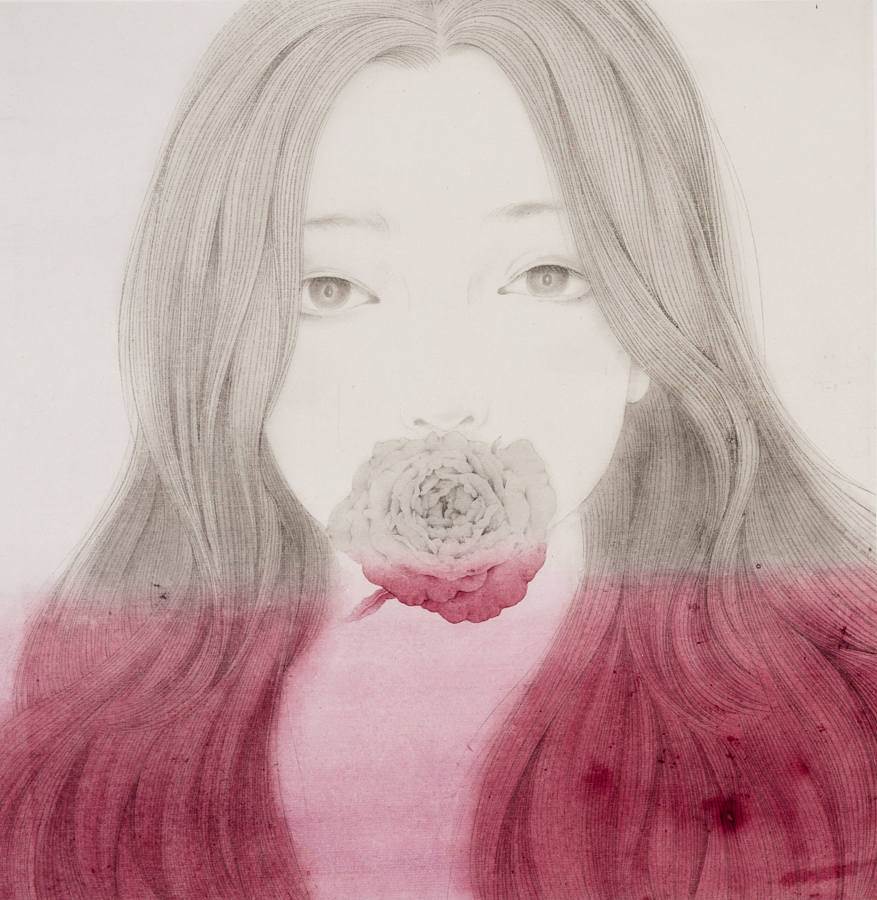 不会说话的爱情-玫瑰|纯艺术|国画|童的瞳 - 原创