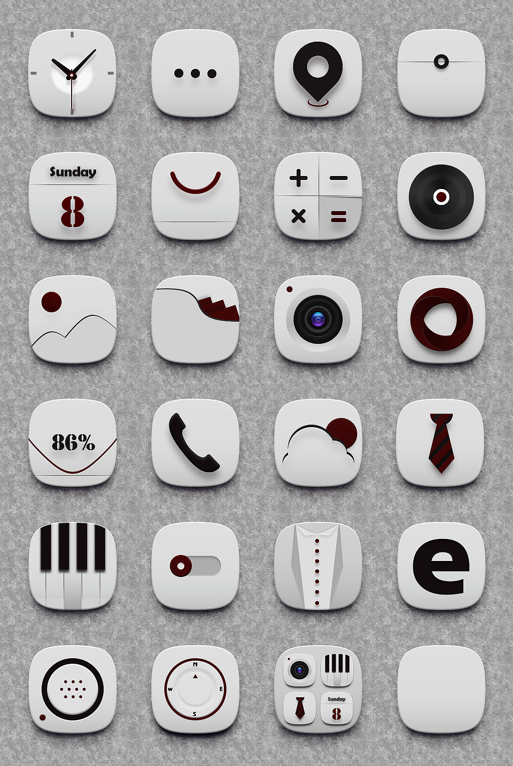 黑白红男士系列图标