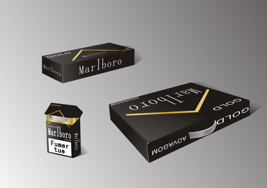 万宝路烟盒临摹+设计|包装|平面|小张新手设计