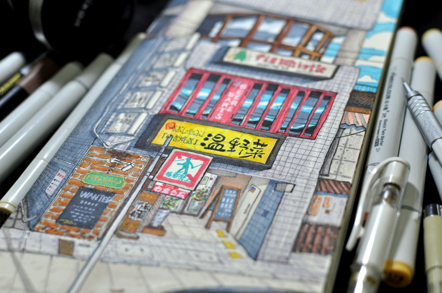 日本游玩绘本小结|绘画习作|插画|这个豆豆 - 原