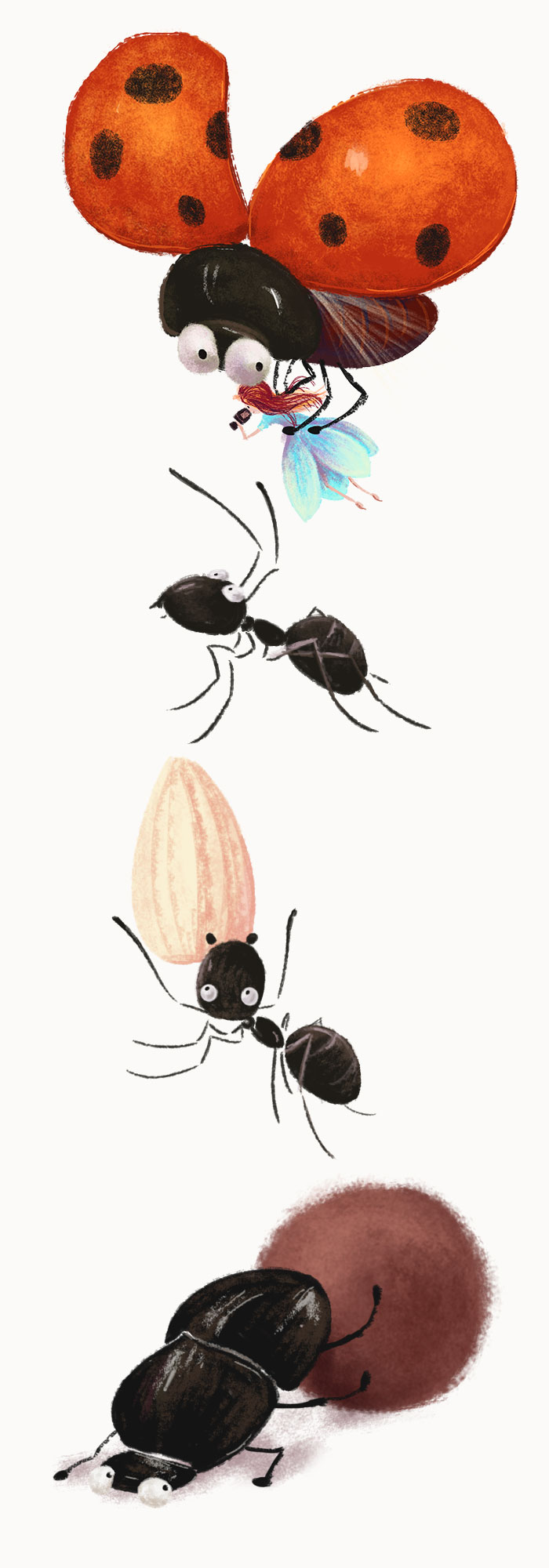 昆虫记|儿童插画|插画|春江花月月月夜 - 原创设