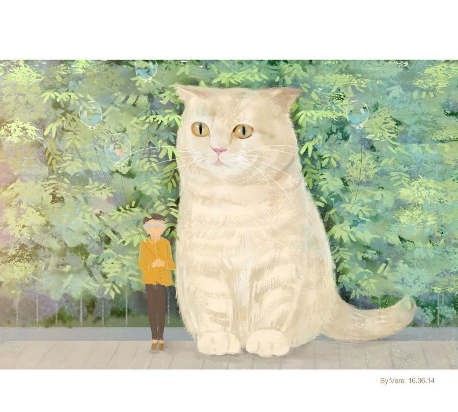 大猫和我|商业插画|插画|vere1 - 原创设计作品 