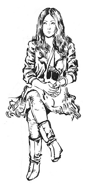 纸上线稿集|插画|插画习作|麦田里的草帽人 - 原创