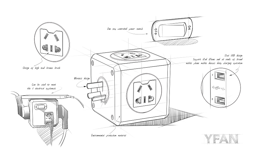 Rover 开关插座手绘图纸项目|电子产品|工业\/产