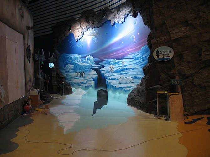 海洋馆冰川3d立体画--墙地3d立体画