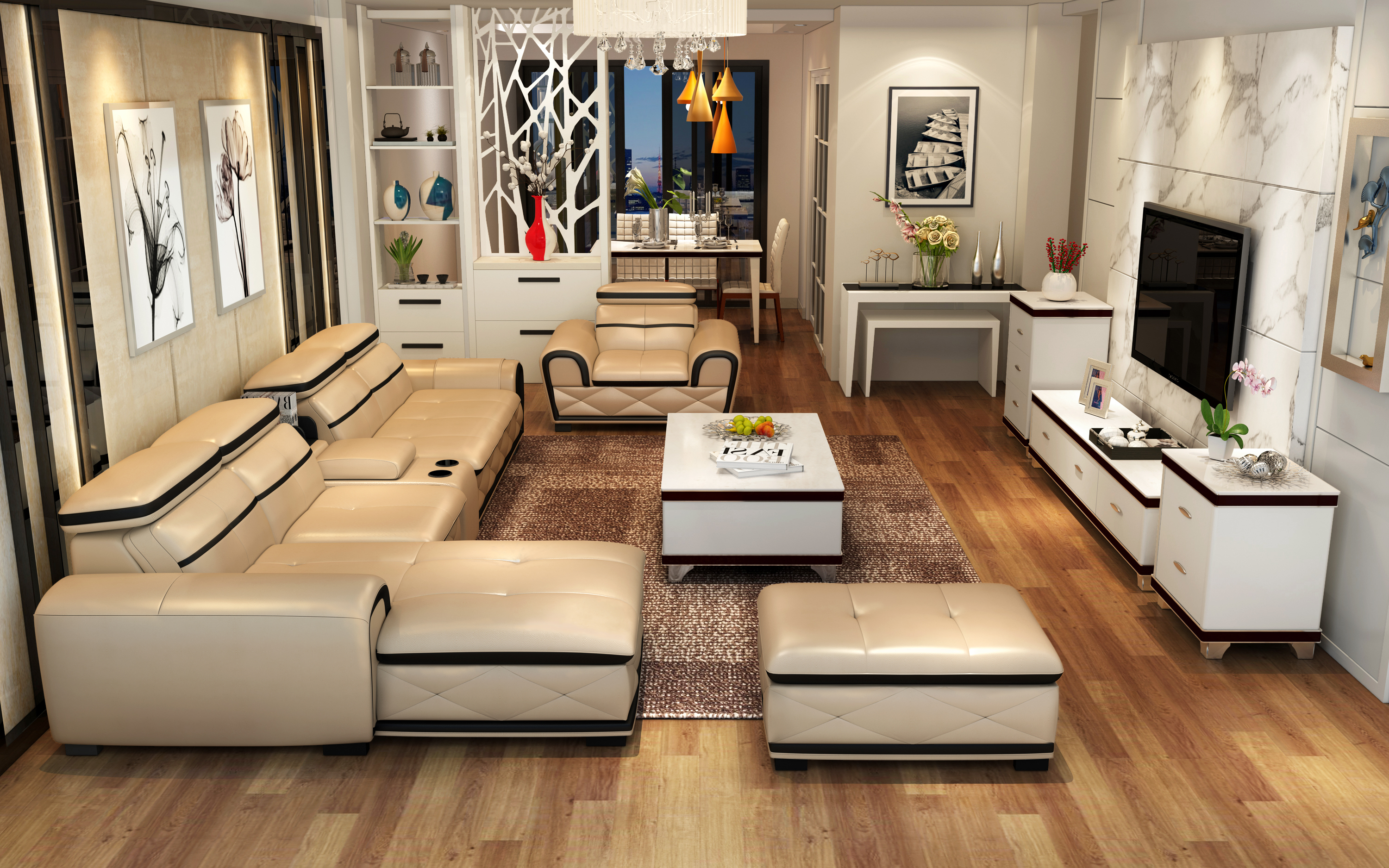 淘宝/天猫家具3d效果图制作--现代简约沙发b202