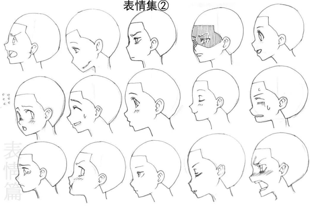 【板绘新人素材】侧脸的练习之二次元侧脸画法|插画