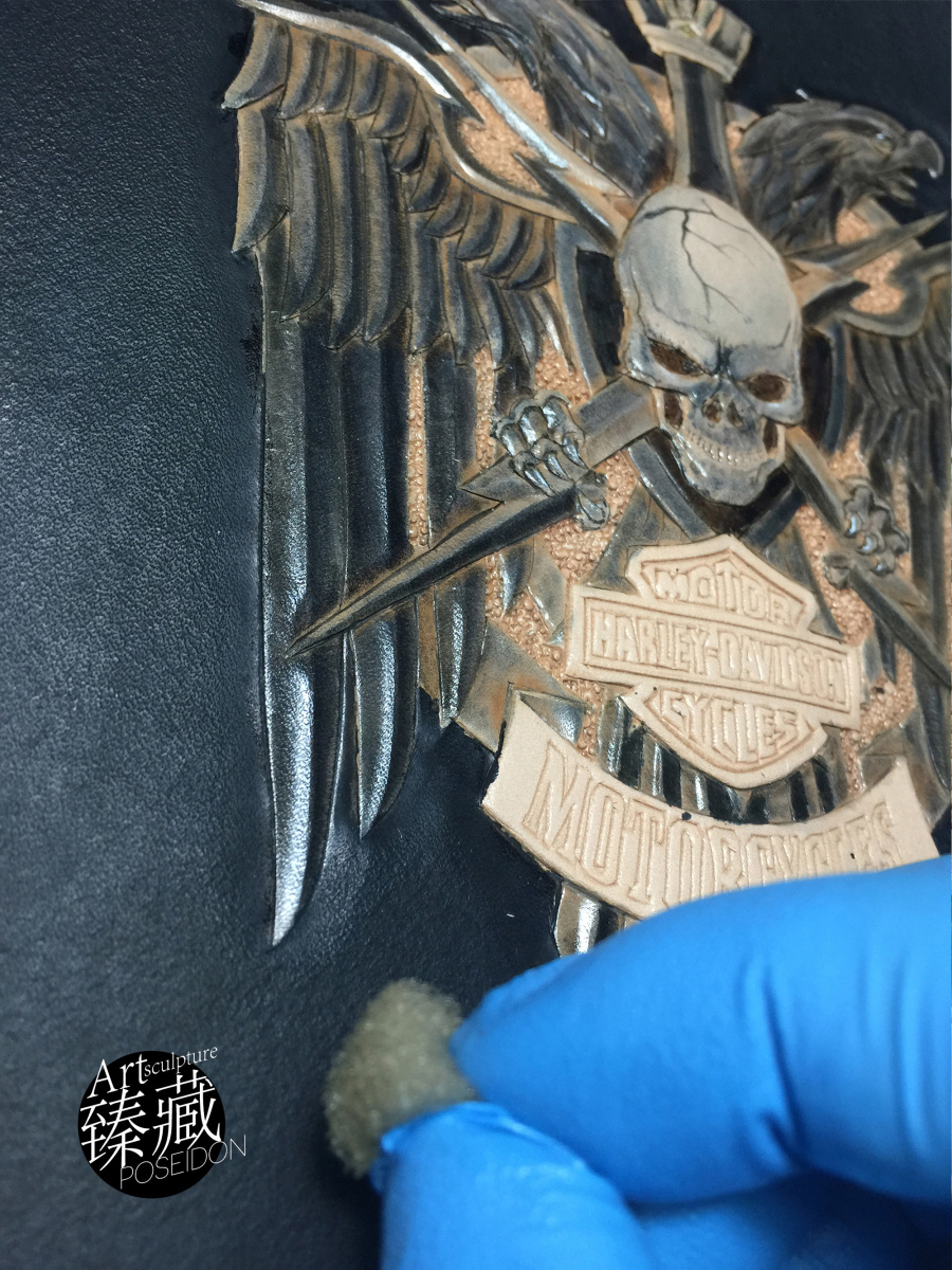 Poseidon | 哈雷长夹制作过程|皮艺|手工艺|945