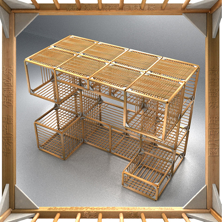 一种模块化组装家具系统--鸟笼家具 竹收纳百变