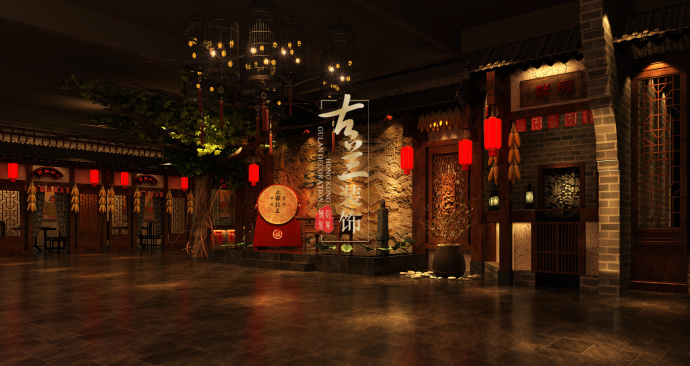 内江餐厅设计丨稻香阁民俗餐厅设计装修|室内