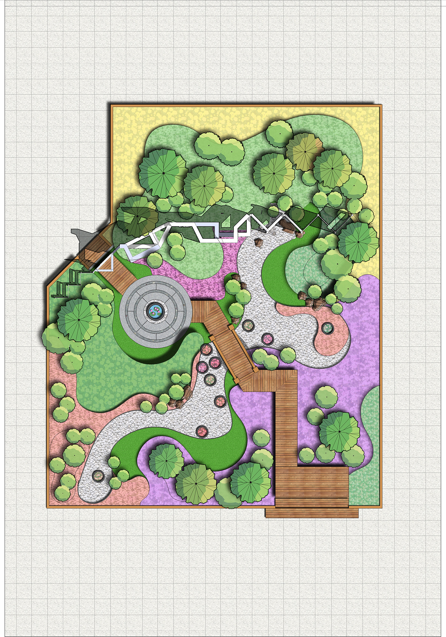 scb5.com 小公园景观绿化cad设计图平面图下载(图片2.