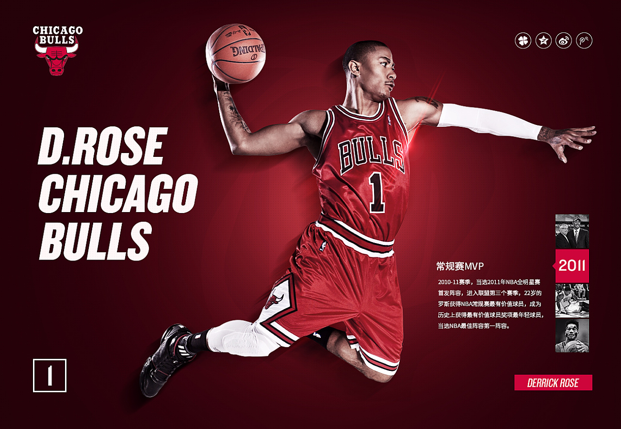 德里克罗斯篮球体育运动海报