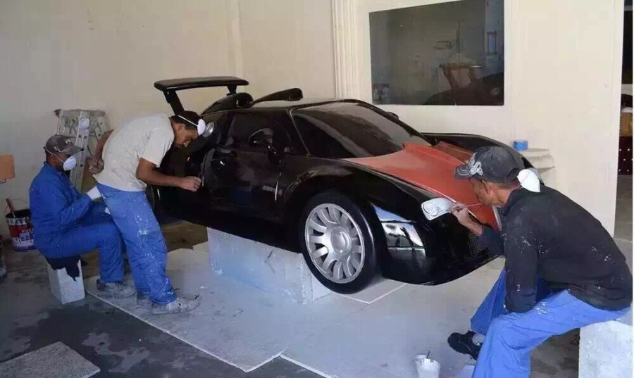 汽车雕塑设计 玻璃钢车子元素设计 手工玻璃钢