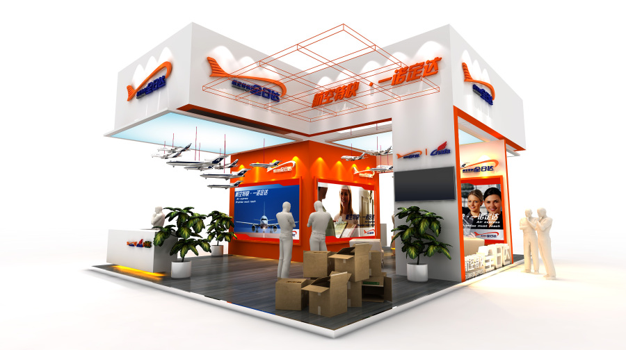 大连某物流快递公司展位设计|展示\/橱窗\/店面设