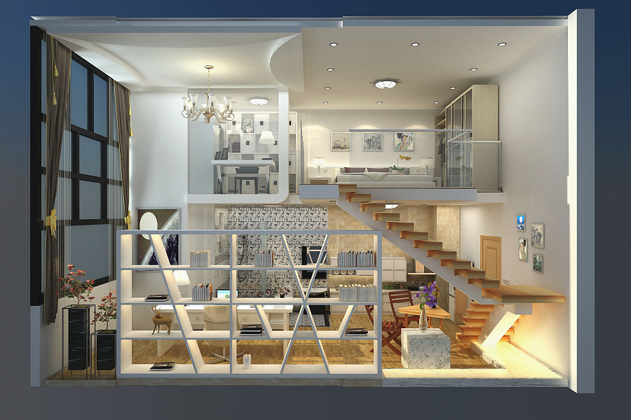 LOFT复式青年公寓(万达广场)|室内设计|空间\/建