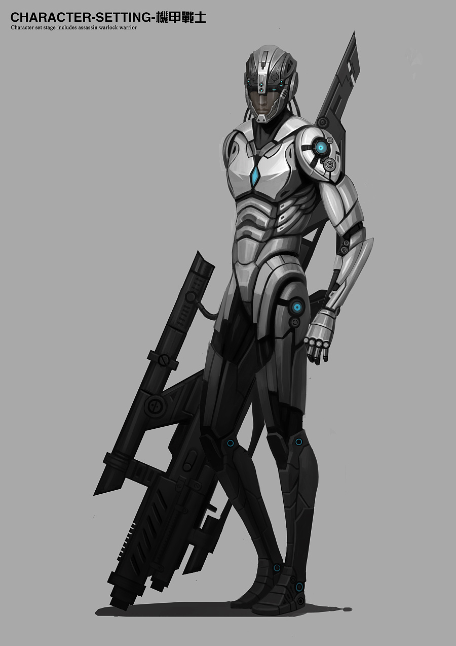 习作-机械战士|游戏原画|插画|倔强的麦芒 - 原创