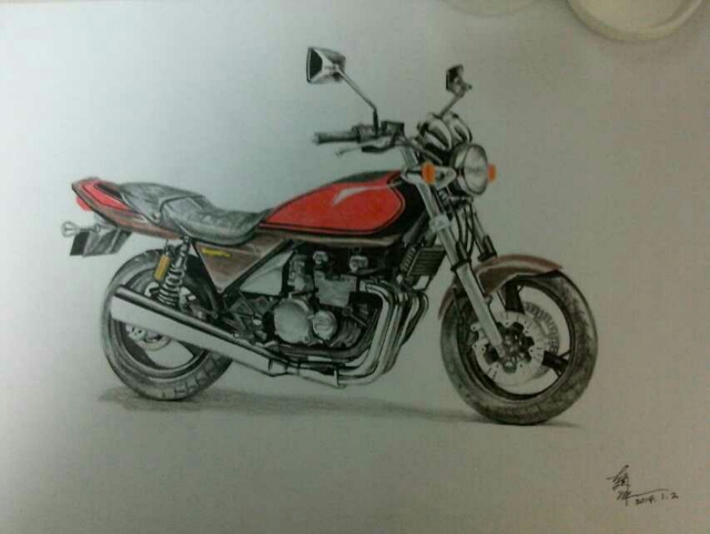小摩托车|绘画习作|插画|a25257758 - 原创设计