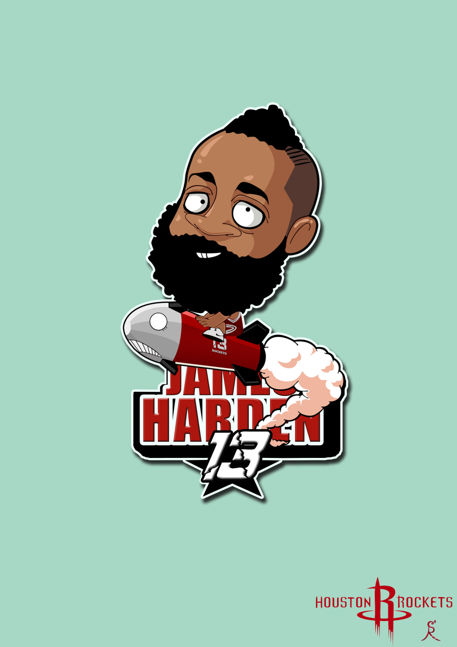 PS詹姆斯.哈登|商业插画|插画|忠艾 - 原创设计作