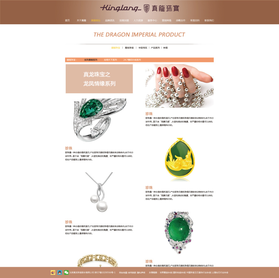 真龙珠宝web前端页面设计|企业官网|网页|照耀