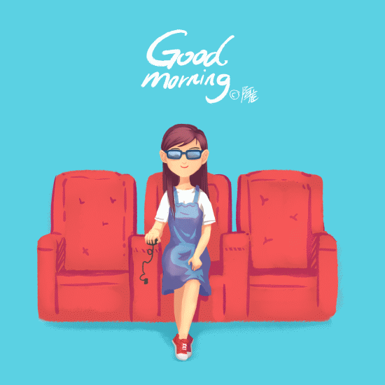 每日一gif合集五早上好系列插画4150