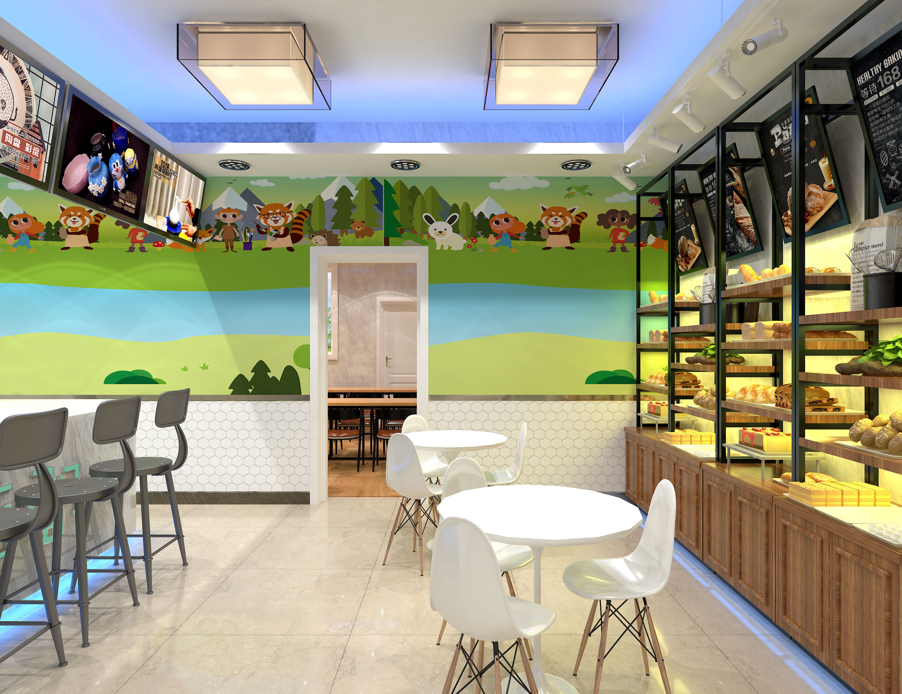 动漫主题奶茶店3D设计效果图|空间|室内设计|AA国际动漫 - 原创作品 - 站酷 (ZCOOL)