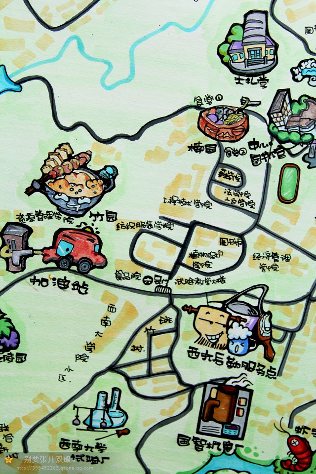 重庆北碚手绘Q版地图|信息图|平面|但你只想听