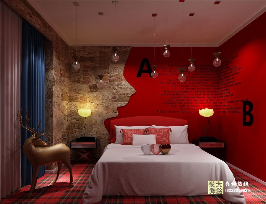 郑州情侣主题酒店设计项目-金苹果主题酒店|室