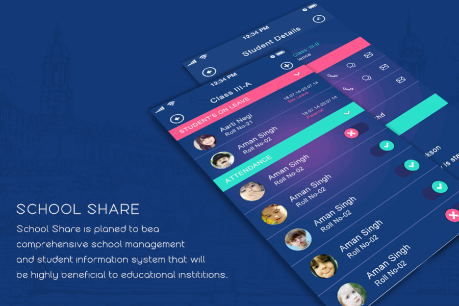 学校管理系统|移动设备\/APP界面|GUI|糯米猫猫
