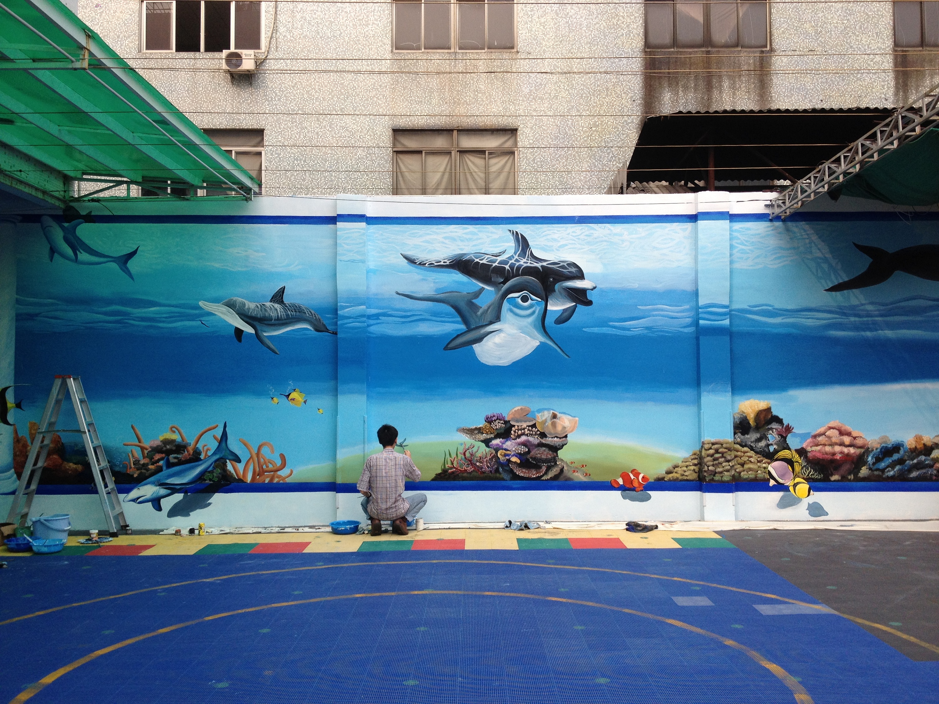 中山3d墙绘海底世界涂鸦
