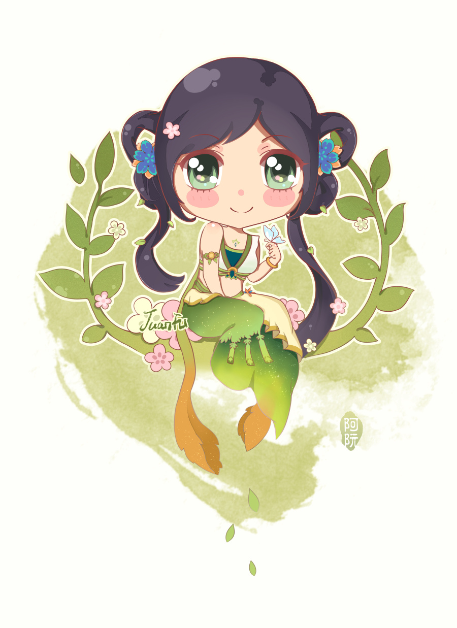 Q版 练习 古剑同人阿阮|绘画习作|插画|吃夏天的