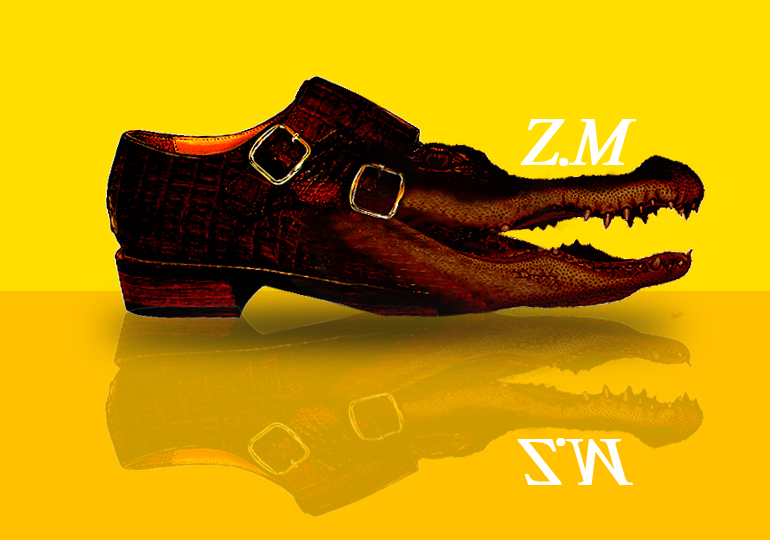 没有买卖,就没有杀害的联想到"鳄鱼的皮做成鞋子"的作品.