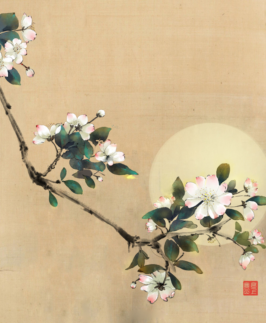 只恐夜深花睡去 更烧高烛照红妆|商业插画|插画