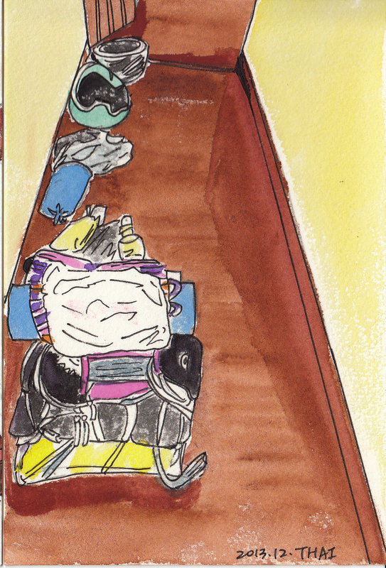 手绘两个人的摩托车旅程|商业插画|插画|donna