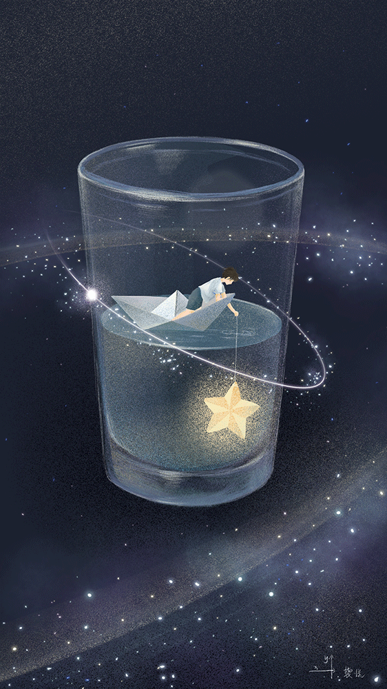 遇见你是银河赠我的糖|插画|插画习作|西西里奈奈悦