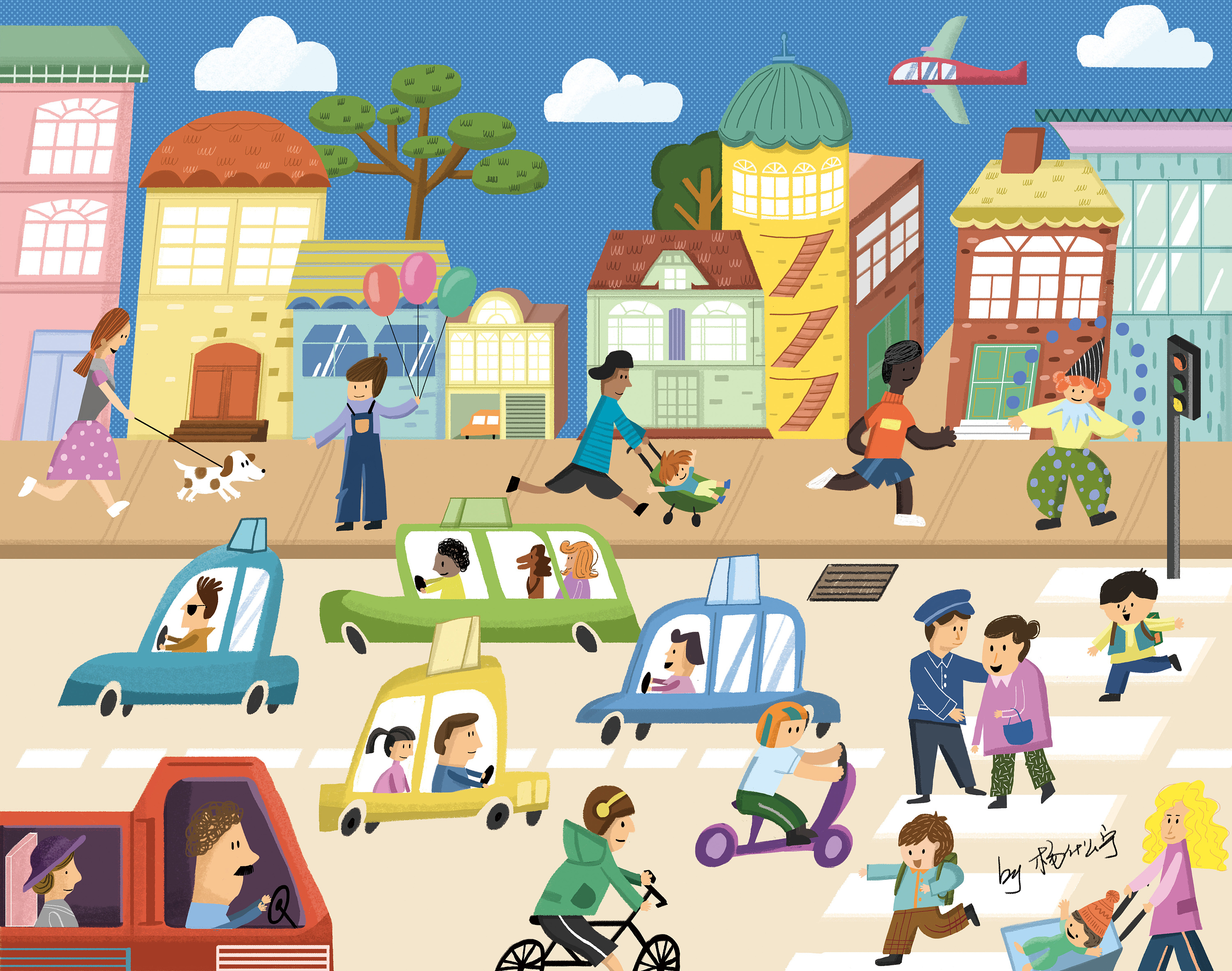 繁忙的街道|插画|儿童插画|杨什么宁 - 原创作品