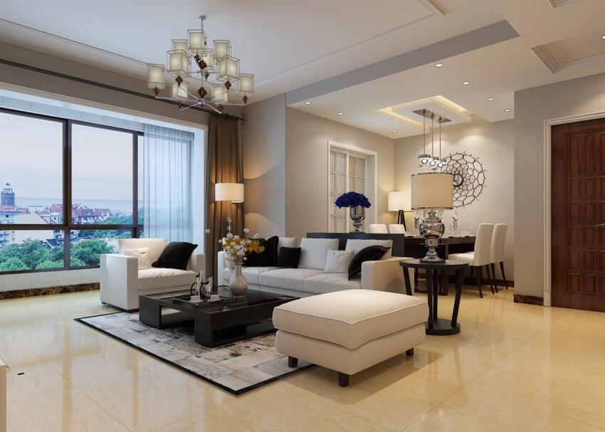 郑东尚庭装修效果图100平现代风格三室两厅设计案例