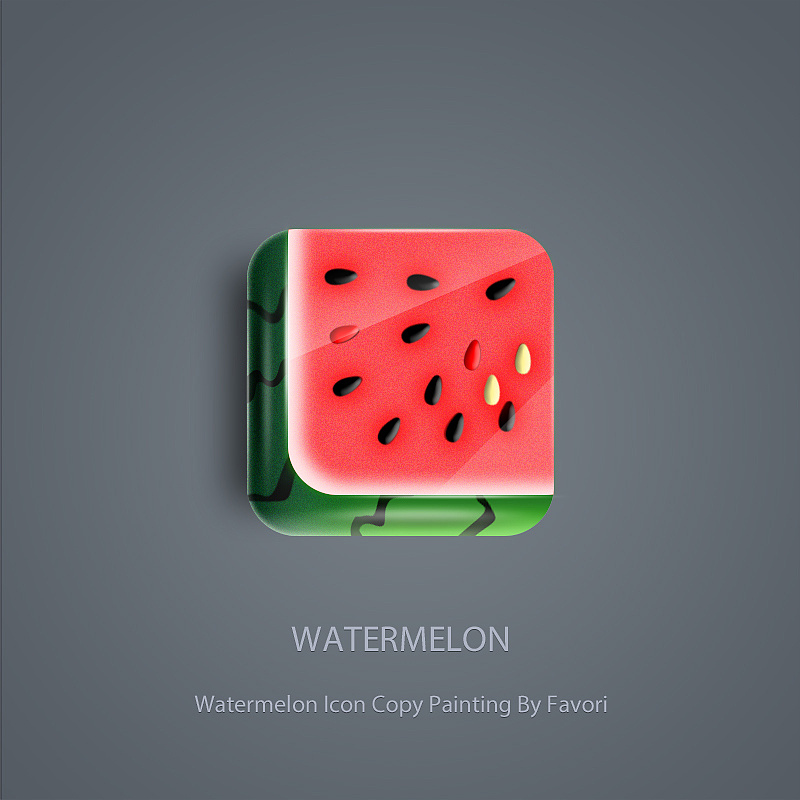 ui【百图斩】-9-西瓜watermelon icon-ps临摹