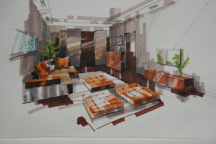 这是当初上室内课的习作,很遗憾不记得怎么画