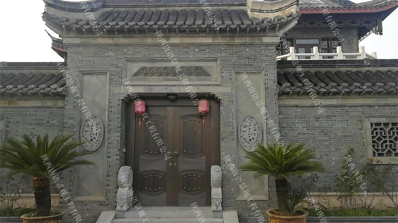 唐语仿古中式门楼砖雕门脸