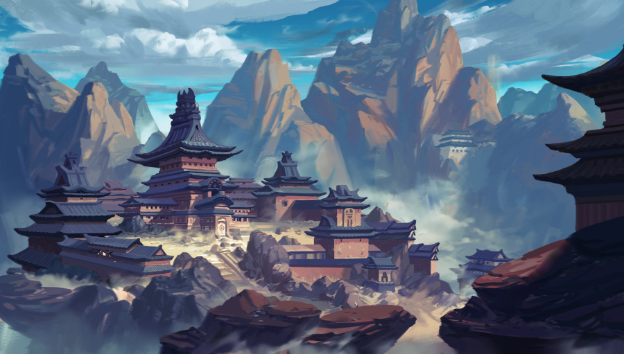 出云古城|游戏原画|插画|鬼刃 - 原创设计作品 - 