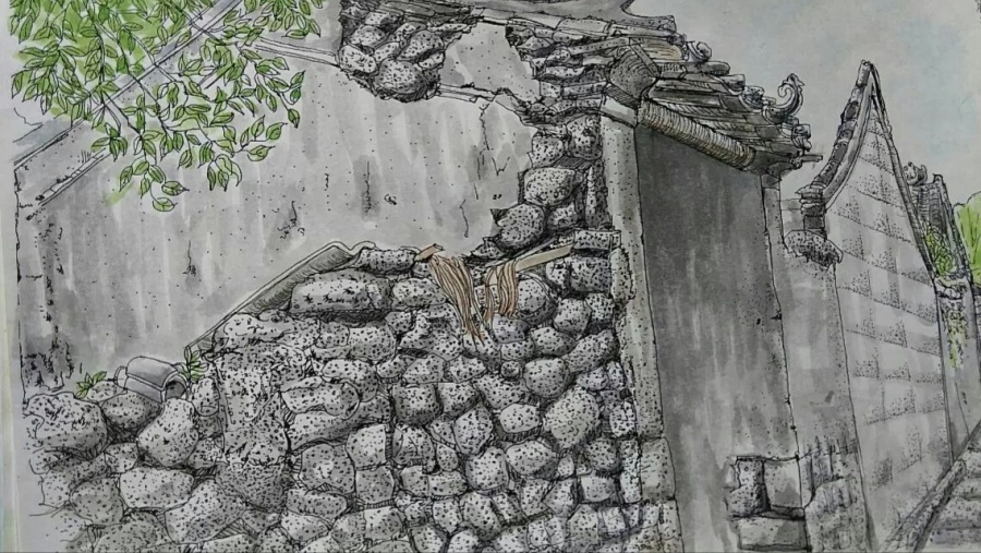 海南火山文化村落--石头城|商业插画|插画|随意