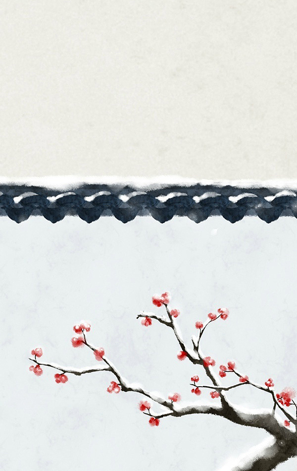 【古诗配图】冬季雪景——水墨中国风插画