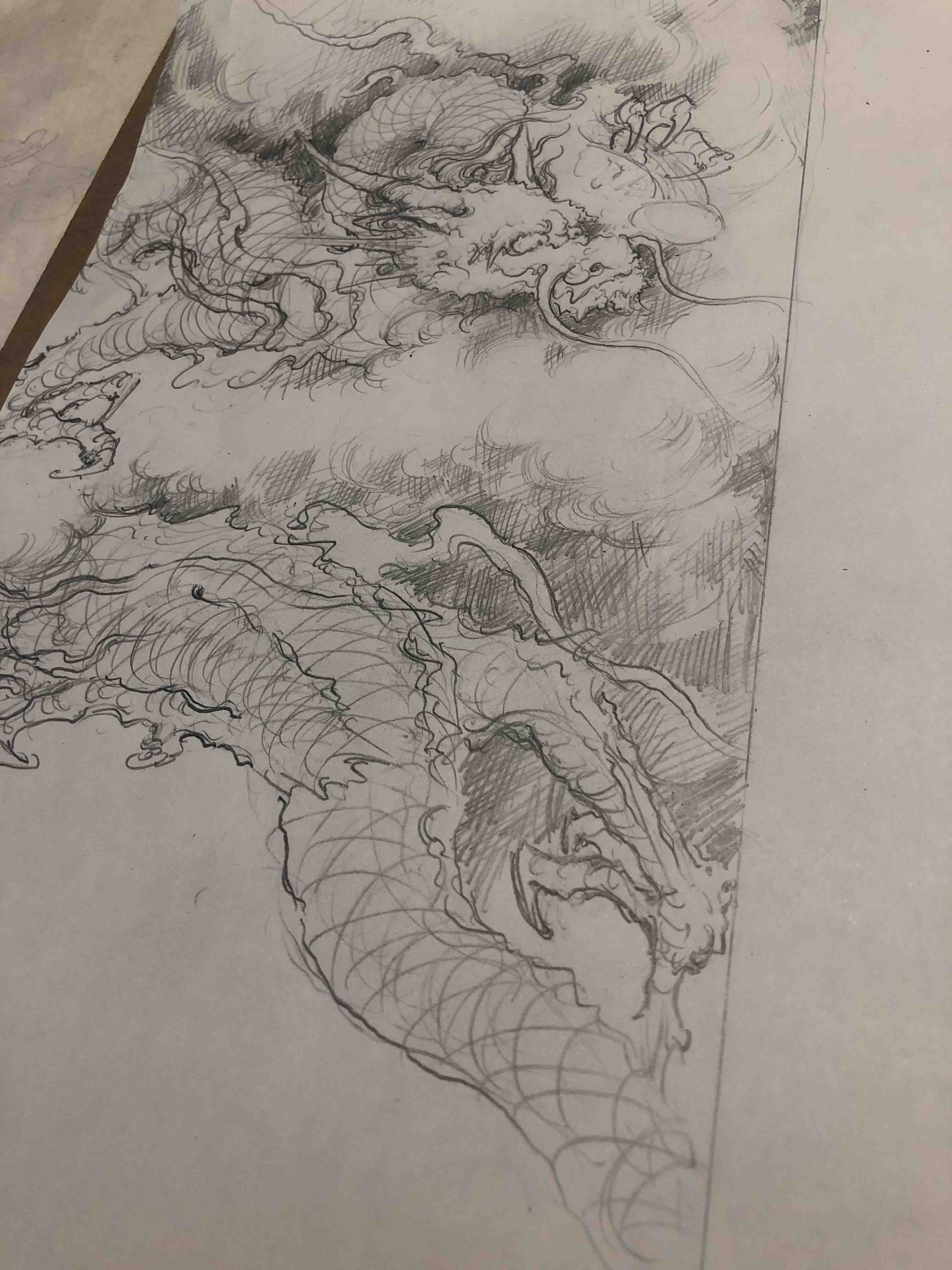 素描中国龙的画法教程 中国龙怎么画国画龙图片——由龙作品