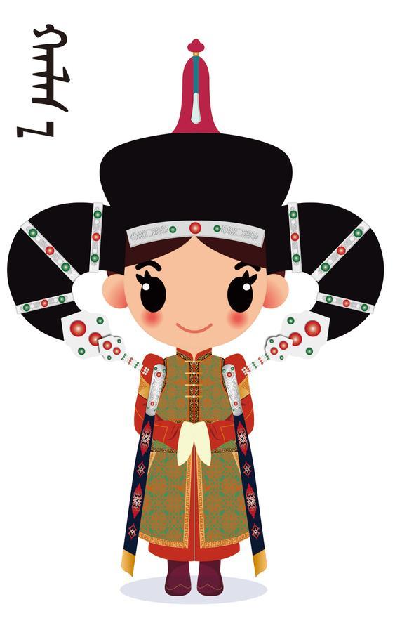 蒙古族服饰卡通娃娃