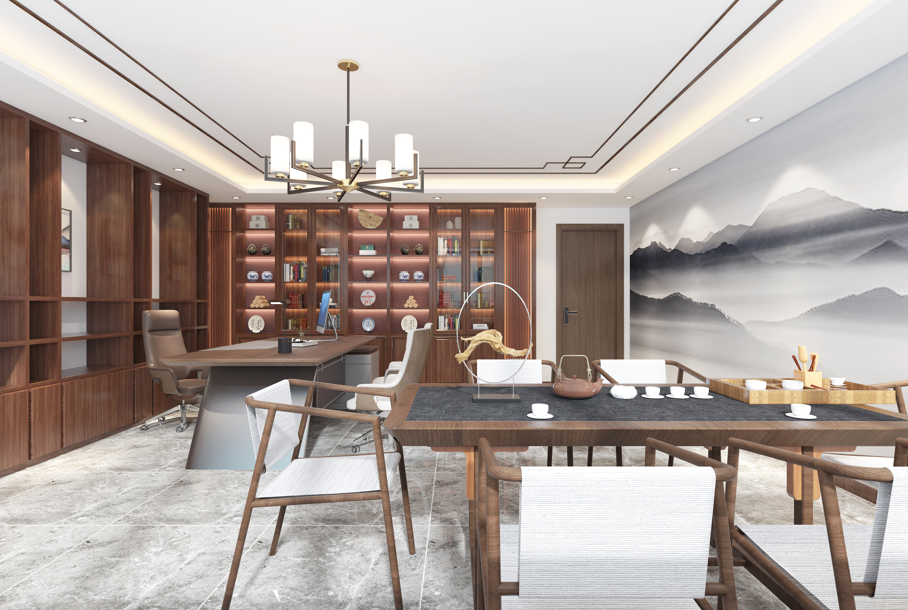 新中式办公室——会议室 茶室 |空间|商业空间设计