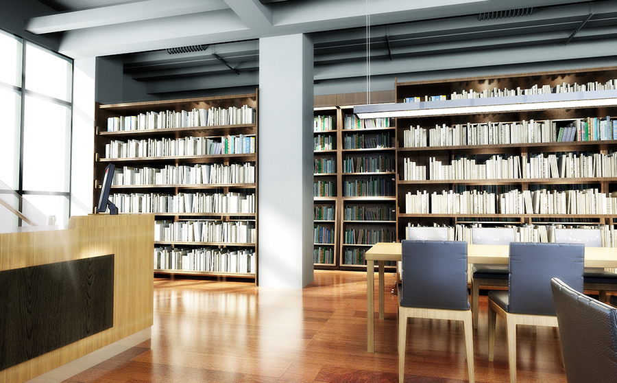 河南省郑州市金融学校图书馆1-2层方案设计|室